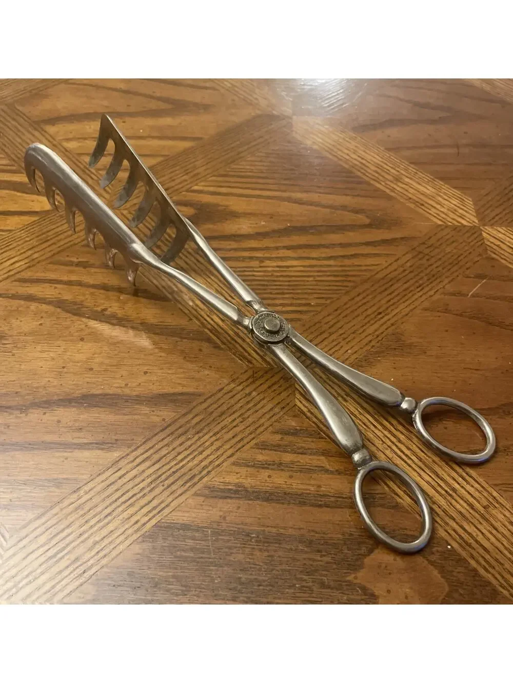VTG Raimond Italy Scissor Style Silverplate Fork Salad Serving Tongs 9”